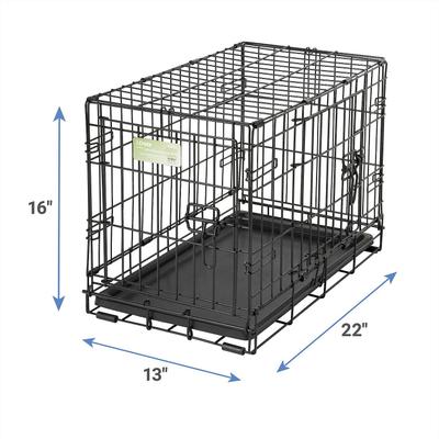 Show full view: MidWest iCrate Fold & Carry Double Door Collapsible Wire Crate, 22 inch + Quiet Time Ombre Swirl Dog Crate Mat, Grey, 22-in slide 3 of 10