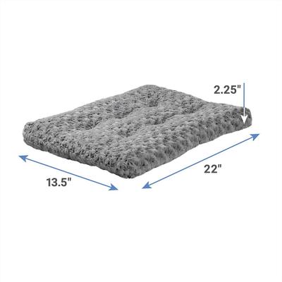 Show full view: MidWest iCrate Fold & Carry Double Door Collapsible Wire Crate, 22 inch + Quiet Time Ombre Swirl Dog Crate Mat, Grey, 22-in slide 7 of 10