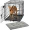 Show in main carousel: MidWest iCrate Fold & Carry Double Door Collapsible Wire Crate, 24 inch + Quiet Time Ombre Swirl Dog Crate Mat, Grey, 24-in slide 1 of 10