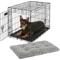 Show in main carousel: MidWest iCrate Fold & Carry Double Door Collapsible Wire Crate, 30 inch + Quiet Time Ombre Swirl Dog Crate Mat, Grey, 30-in slide 1 of 10