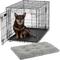 Show in main carousel: MidWest iCrate Fold & Carry Double Door Collapsible Wire Crate, 36 inch + Quiet Time Ombre Swirl Dog Crate Mat, Grey, 36-in slide 1 of 10