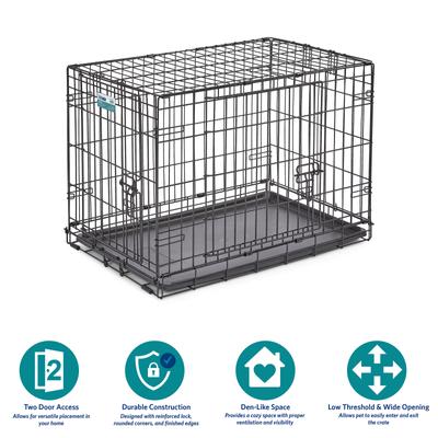 MidWest iCrate Fold & Carry Double Door Collapsible Wire Dog Crate