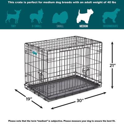 Show full view: MidWest iCrate Fold & Carry Double Door Collapsible Wire Dog Crate, 30 inch slide 8 of 13