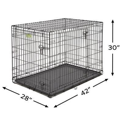 Show full view: MidWest iCrate Fold & Carry Double Door Collapsible Wire Dog Crate, 42 inch slide 9 of 12