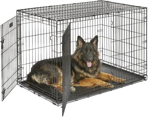 Show full view: MidWest iCrate Fold & Carry Double Door Collapsible Wire Dog Crate, 48 inch slide 2 of 12