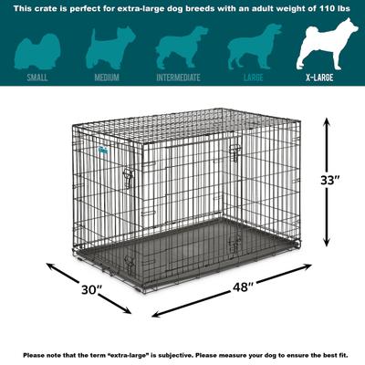 Show full view: MidWest iCrate Fold & Carry Double Door Collapsible Wire Dog Crate, 48 inch slide 8 of 12