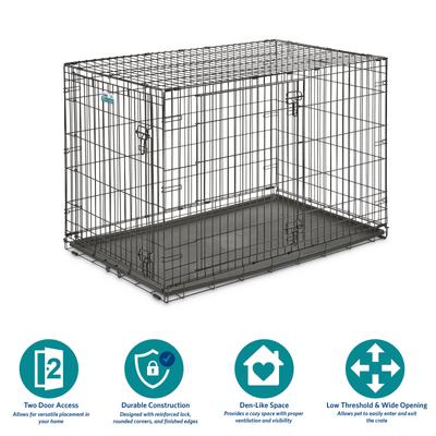 Show full view: MidWest iCrate Fold & Carry Double Door Collapsible Wire Dog Crate + KONG Classic Dog Toy, X-Large slide 5 of 9