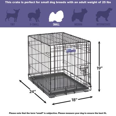 Show full view: MidWest iCrate Fold & Carry Single Door Collapsible Dog Crate, 24 inch + Steel Pet Gate, Graphite, 29-in slide 4 of 9