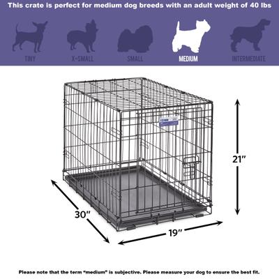 Show full view: MidWest iCrate Fold & Carry Single Door Collapsible Dog Crate, 30 inch + Steel Pet Gate, Graphite, 29-in slide 4 of 9