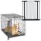 Show in main carousel: MidWest iCrate Fold & Carry Single Door Collapsible Dog Crate, 36 inch + Steel Pet Gate, Graphite, 39-in slide 1 of 9