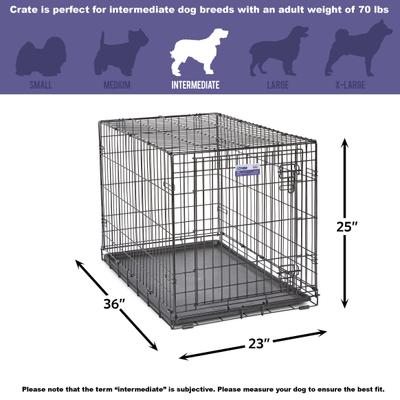 Show full view: MidWest iCrate Fold & Carry Single Door Collapsible Dog Crate, 36 inch + Steel Pet Gate, White, 39-in slide 4 of 9
