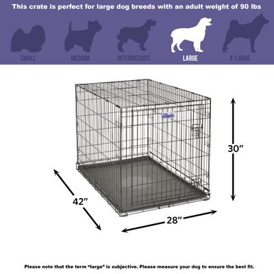 Show full view: MidWest iCrate Fold & Carry Single Door Collapsible Dog Crate, 42 inch + Steel Pet Gate, Graphite, 39-in slide 4 of 9