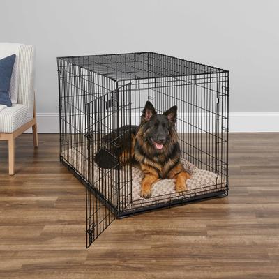 Show full view: MidWest iCrate Fold & Carry Single Door Collapsible Dog Crate, 48 inch + Steel Pet Gate, Graphite, 39-in slide 3 of 9