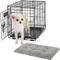Show in main carousel: MidWest iCrate Fold & Carry Single Door Collapsible Wire Crate, 18 inch + Quiet Time Ombre Swirl Dog Crate Mat, Grey, 18-in slide 1 of 10