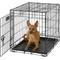 Show in main carousel: MidWest iCrate Fold & Carry Single Door Collapsible Wire Crate, 24 inch + Quiet Time Ombre Swirl Dog Crate Mat, Grey, 24-in slide 2 of 10