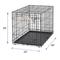 Show in main carousel: MidWest iCrate Fold & Carry Single Door Collapsible Wire Crate, 36 inch + Quiet Time Ombre Swirl Dog Crate Mat, Grey, 36-in slide 3 of 10