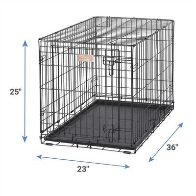 Show full view: MidWest iCrate Fold & Carry Single Door Collapsible Wire Crate, 36 inch + Quiet Time Ombre Swirl Dog Crate Mat, Grey, 36-in slide 3 of 10