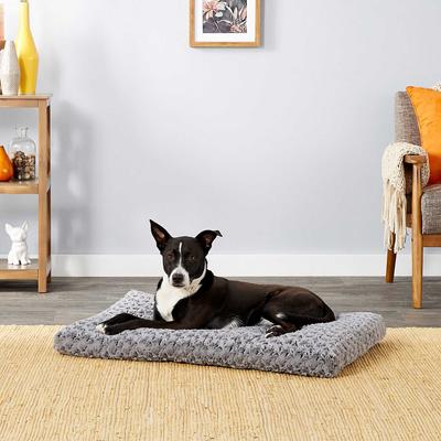 Show full view: MidWest iCrate Fold & Carry Single Door Collapsible Wire Crate, 36 inch + Quiet Time Ombre Swirl Dog Crate Mat, Grey, 36-in slide 9 of 10