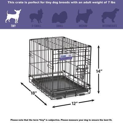 Show full view: MidWest iCrate Fold & Carry Single Door Collapsible Wire Dog Crate, 18 inch slide 8 of 12