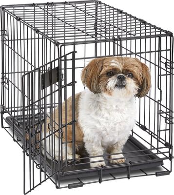 Show full view: MidWest iCrate Fold & Carry Single Door Collapsible Wire Dog Crate, 22 inch slide 2 of 12