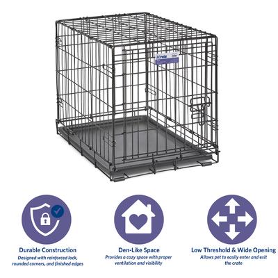 Show full view: MidWest iCrate Fold & Carry Single Door Collapsible Wire Dog Crate, 24 inch slide 7 of 13