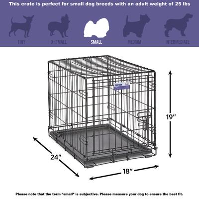 Show full view: MidWest iCrate Fold & Carry Single Door Collapsible Wire Dog Crate, 24 inch slide 9 of 13