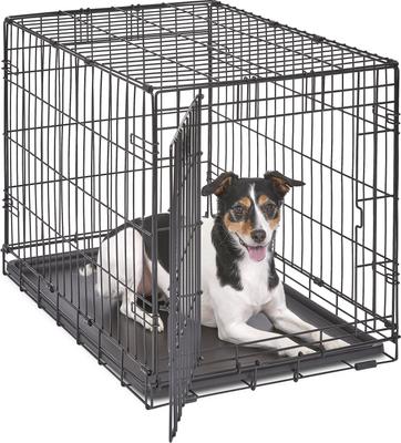 Show full view: MidWest iCrate Fold & Carry Single Door Collapsible Wire Dog Crate, 30 inch slide 2 of 12