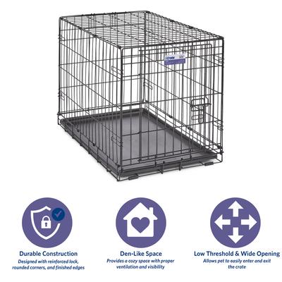 Show full view: MidWest iCrate Fold & Carry Single Door Collapsible Wire Dog Crate, 30 inch slide 6 of 12
