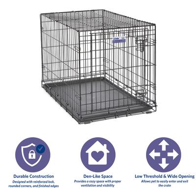 Show full view: MidWest iCrate Fold & Carry Single Door Collapsible Wire Dog Crate, 36 inch slide 6 of 12