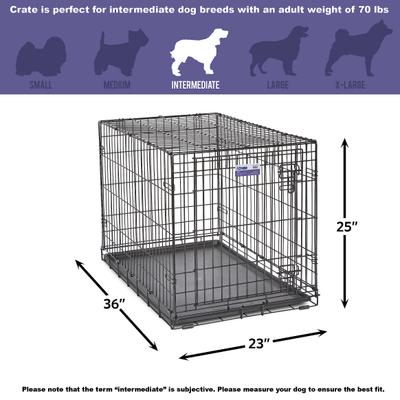 Show full view: MidWest iCrate Fold & Carry Single Door Collapsible Wire Dog Crate, 36 inch slide 8 of 12