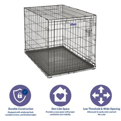 Show full view: MidWest iCrate Fold & Carry Single Door Collapsible Wire Dog Crate, 42 inch slide 6 of 12