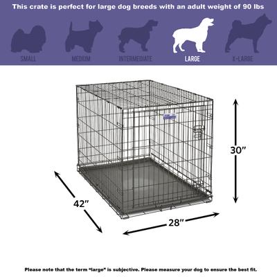 Show full view: MidWest iCrate Fold & Carry Single Door Collapsible Wire Dog Crate, 42 inch slide 8 of 12