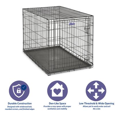 Show full view: MidWest iCrate Fold & Carry Single Door Collapsible Wire Dog Crate, 48 inch slide 6 of 12
