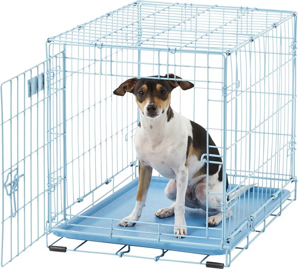 MidWest iCrate Single Door Collapsible Wire Dog Crate, Blue