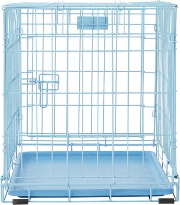 Show full view: MidWest iCrate Single Door Collapsible Wire Dog Crate, Blue, 24 inch slide 7 of 12
