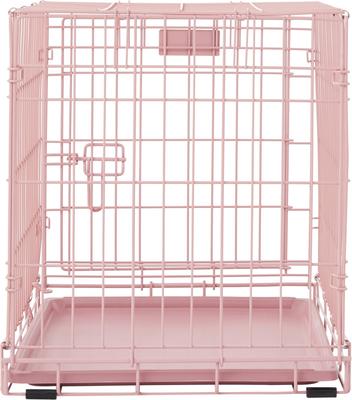 Show full view: MidWest iCrate Single Door Collapsible Wire Dog Crate, Pink, 24 inch slide 7 of 12