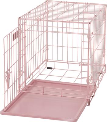 Show full view: MidWest iCrate Single Door Collapsible Wire Dog Crate, Pink, 24 inch slide 8 of 12