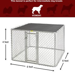 MidWest K9 Steel Chain Link Portable Outdoor Dog Kennel, 6-ft wide slide 2 of 5