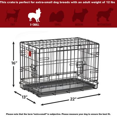 Show full view: MidWest LifeStages Double Door Collapsible Wire Dog Crate, 22 inch slide 8 of 11