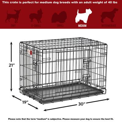 Show full view: MidWest LifeStages Double Door Collapsible Wire Dog Crate, 30 inch slide 8 of 12