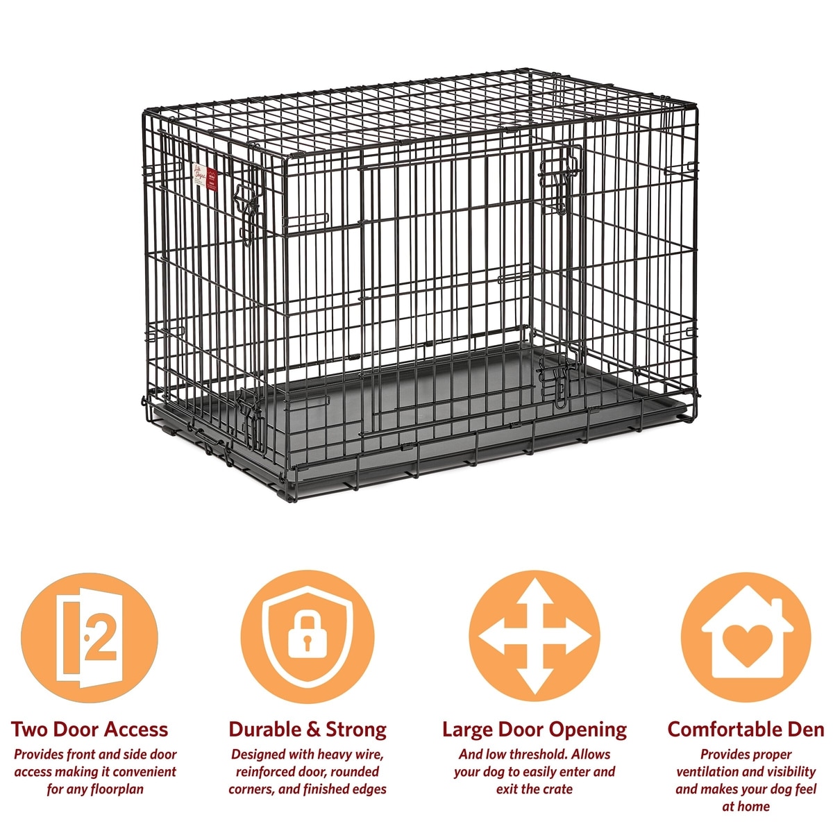 MidWest LifeStages Double Door Collapsible Wire Dog Crate Chewy
