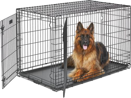 Show full view: MidWest LifeStages Double Door Collapsible Wire Dog Crate, 48 inch slide 1 of 13