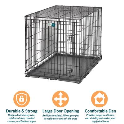 Show full view: MidWest LifeStages Single Door Collapsible Wire Dog Crate, 42 inch slide 7 of 11