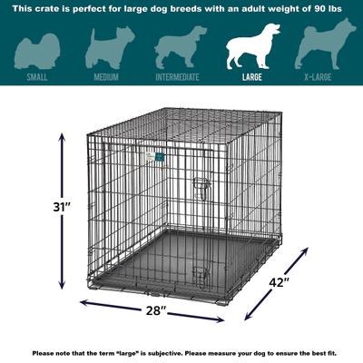 Show full view: MidWest LifeStages Single Door Collapsible Wire Dog Crate, 42 inch slide 8 of 11
