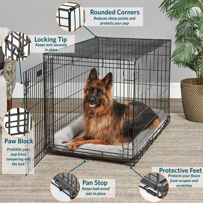 Show full view: MidWest LifeStages Single Door Collapsible Wire Dog Crate, 48 inch slide 3 of 12