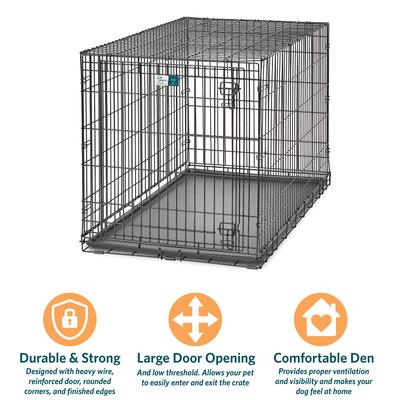 Show full view: MidWest LifeStages Single Door Collapsible Wire Dog Crate, 48 inch slide 8 of 12