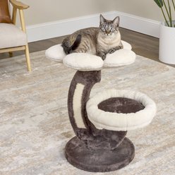 MidWest Lily Flower 25.48-in Faux-Fur Cat Tree, Brown/Tan