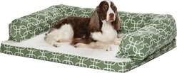 MidWest Orthopedic Bolster Dog Bed with Removable Cover, Green, Large