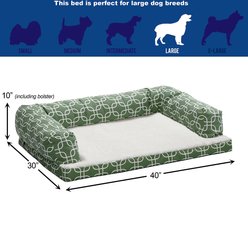 MidWest Orthopedic Bolster Dog Bed with Removable Cover, Green, Large slide 2 of 4