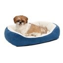 MidWest Overstuffed Micro-Terry Cuddle Dog & Cat Bed, Blue, Medium